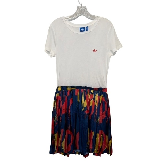 Adidas Originals Paris Print Multicolor Tshirt Dress Size M - Picture 3 of 9